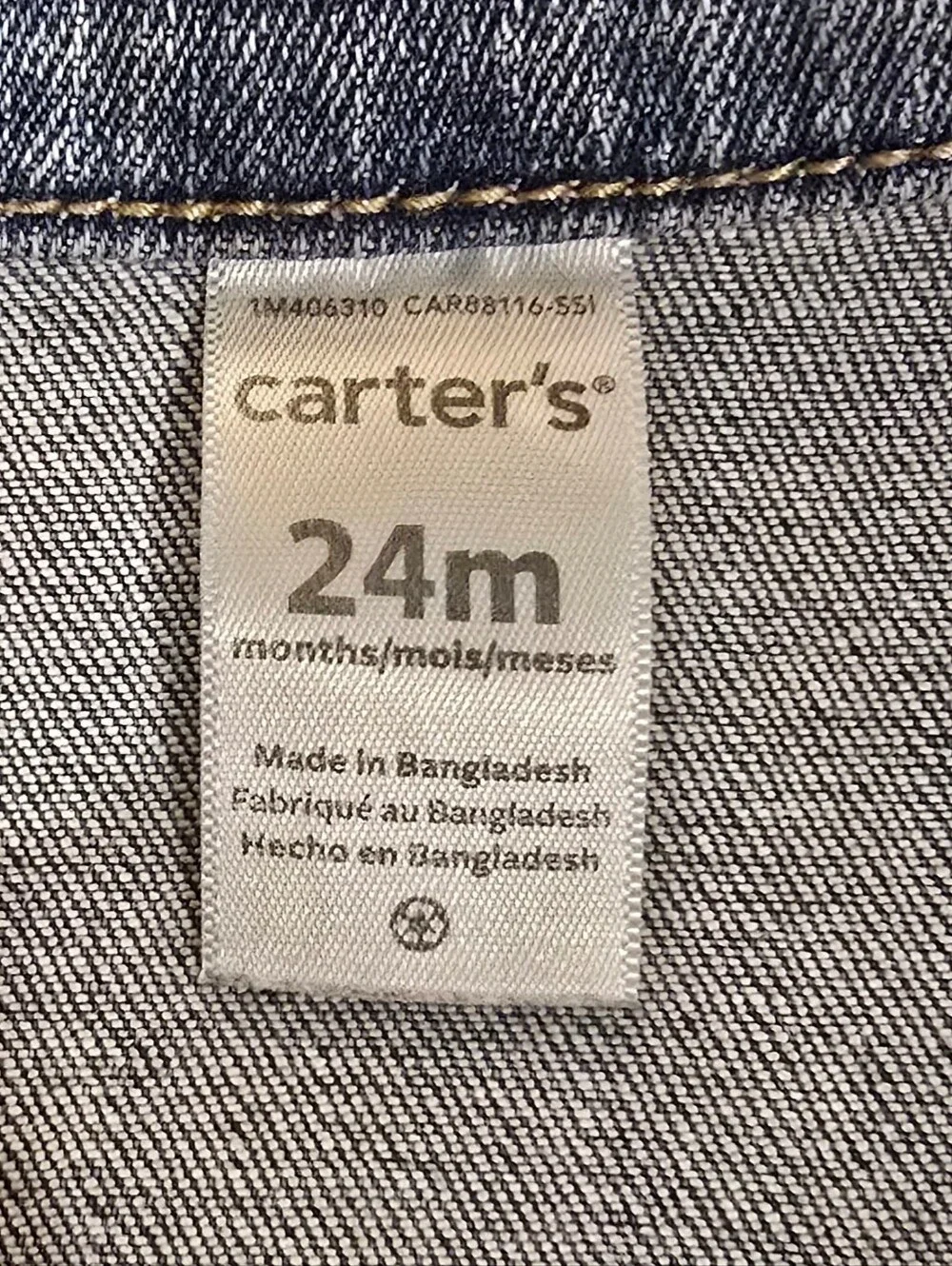 Carter’s Denim Jacket Girls 24 Months Light Wash Stretch Jean Jacket